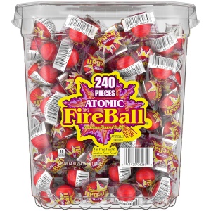Wonka Atomic Fireball Jawbreakers Candy, Cinnamon, Individually Wrapped, 240-Count