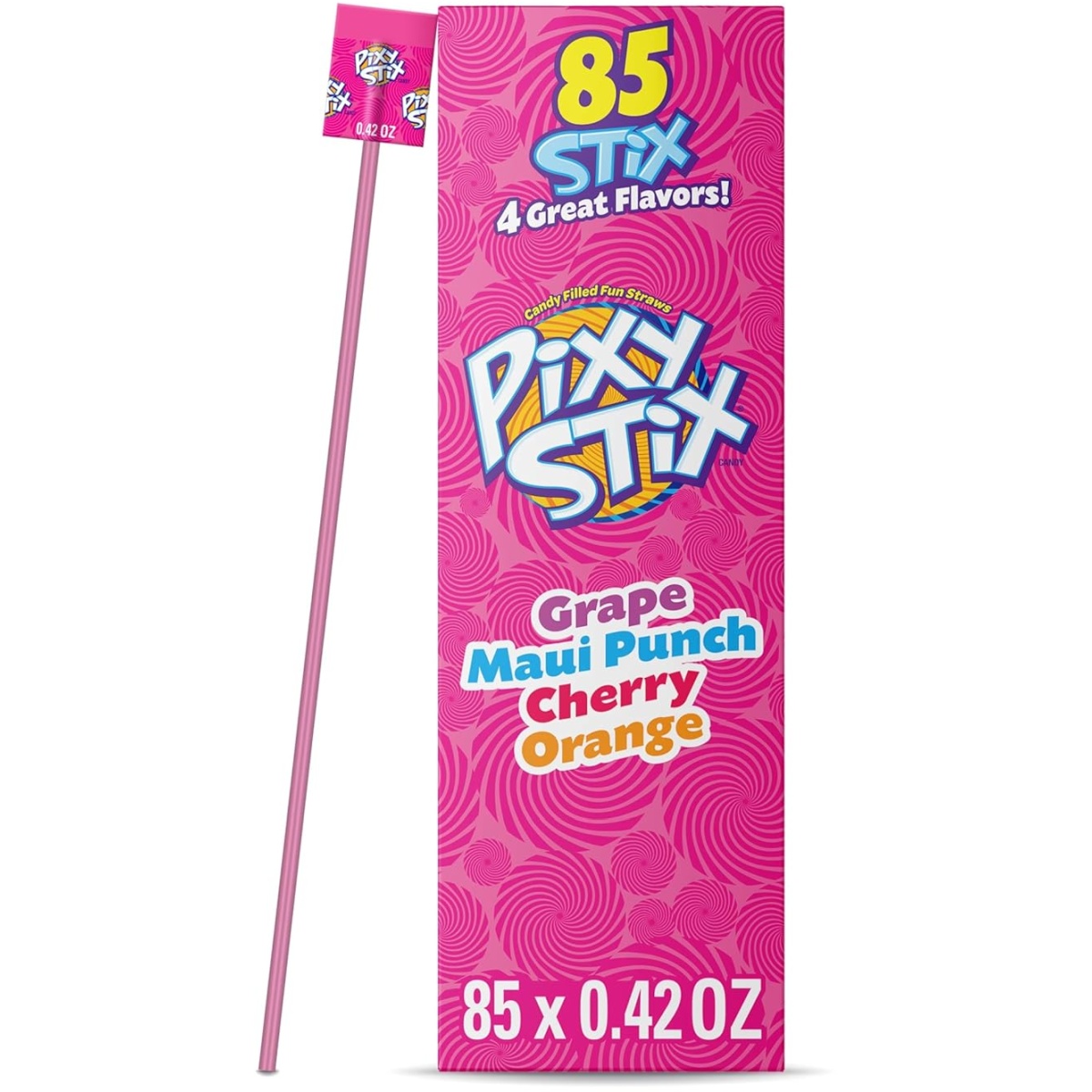 Wonka Pixy Stix Powder candy, Candy-filled straws, 0.42 Ounce, Pack of 85